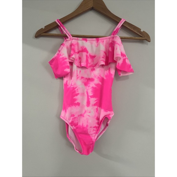 Kanu Surf One Piece Swimsuit‎ Girls Size 6X Beach Girl Pink Tie Dye - Picture 1 of 5